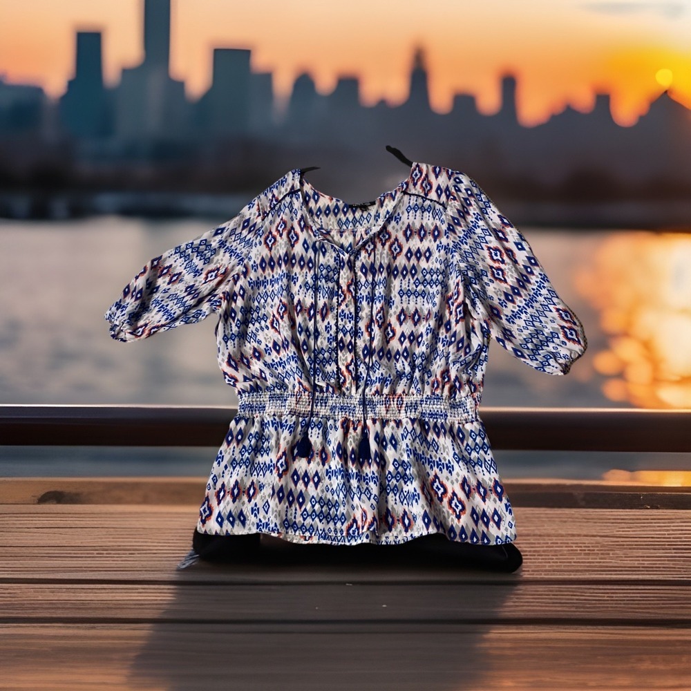 + Plus Moda Blouse 3x Top Multi Boho Lite A Summer
